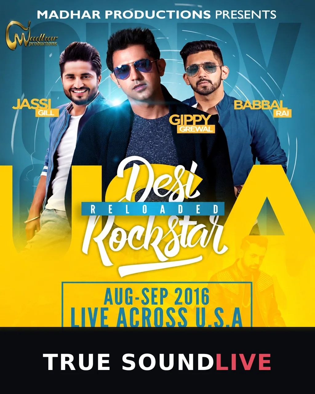 Desi Reloaded poster featuring Jassi Gill, Gippy Grewal and Babbal Rai